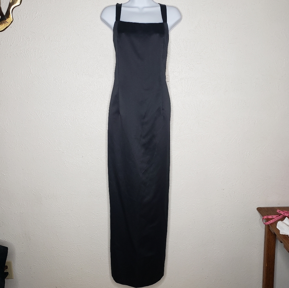 Vintage Sheath Prom Wedding Guest Bridesmaid Formal Satin Capsule square neck